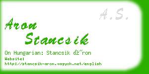 aron stancsik business card